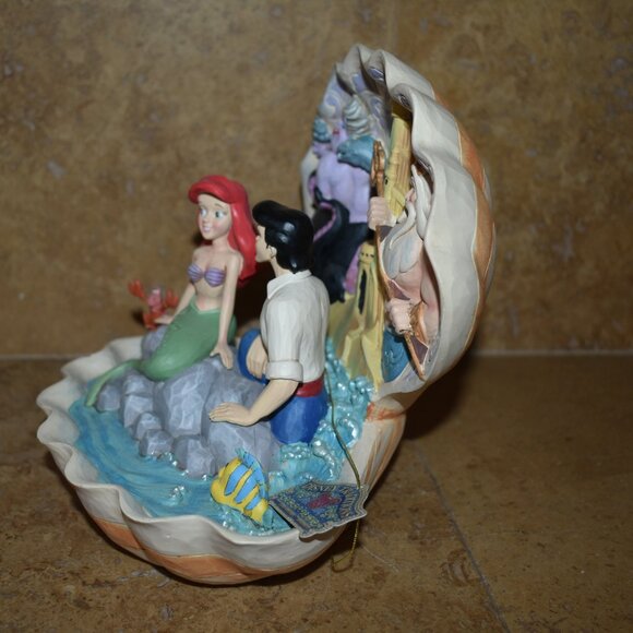 Enesco Jim Shore Disney Traditions Little Mermaid Shell Scene Ariel Eric Statue - Picture 7 of 10